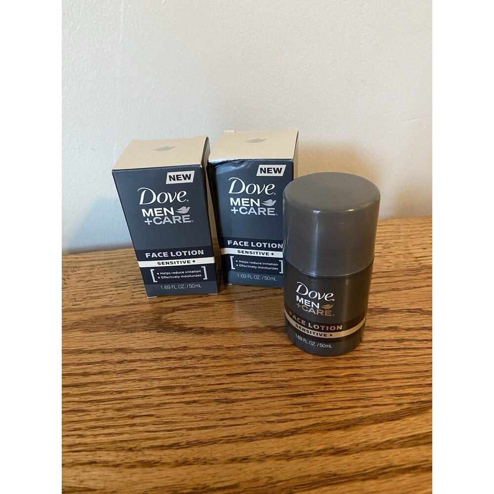 (2) Dove Men + Care Face Lotion Sensitive 1.69 Fl Oz.  New HTF Set
